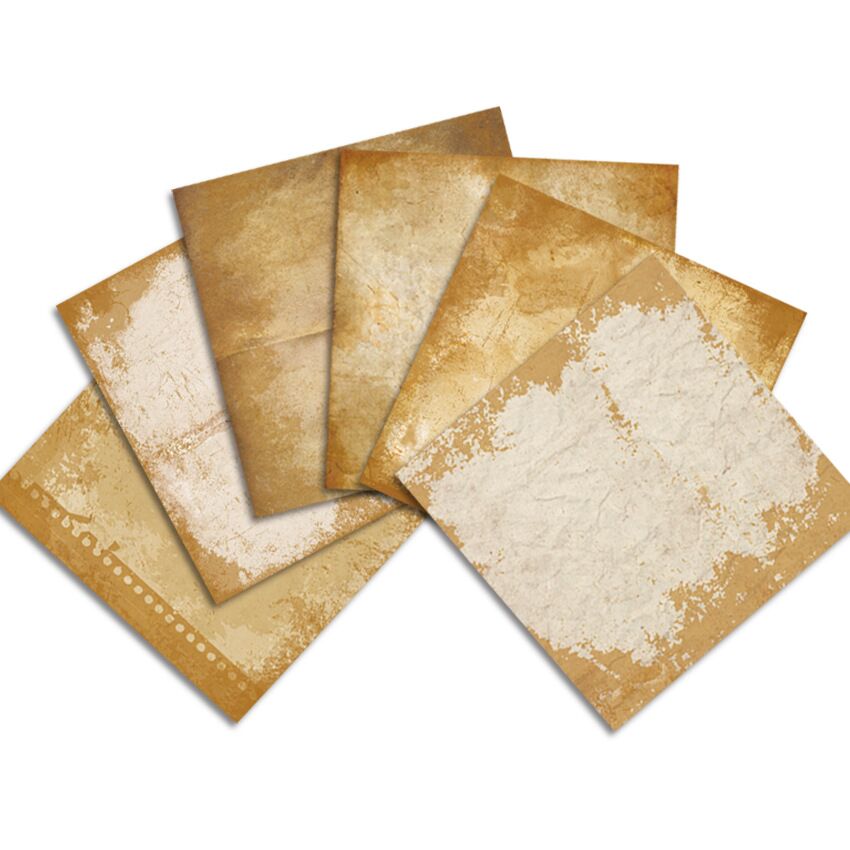 Aged paper Scrapbooking paper pack of 24 sheets handmade craft paper craft Background pad 0492
