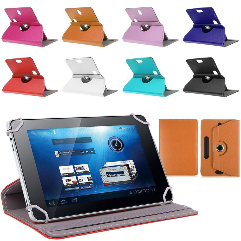 7 "/8"/9 "/10" Kunstleer Tablet PC Case Cover 360 Graden Roterende Stand Universele Houder 7 8 9 10 inch