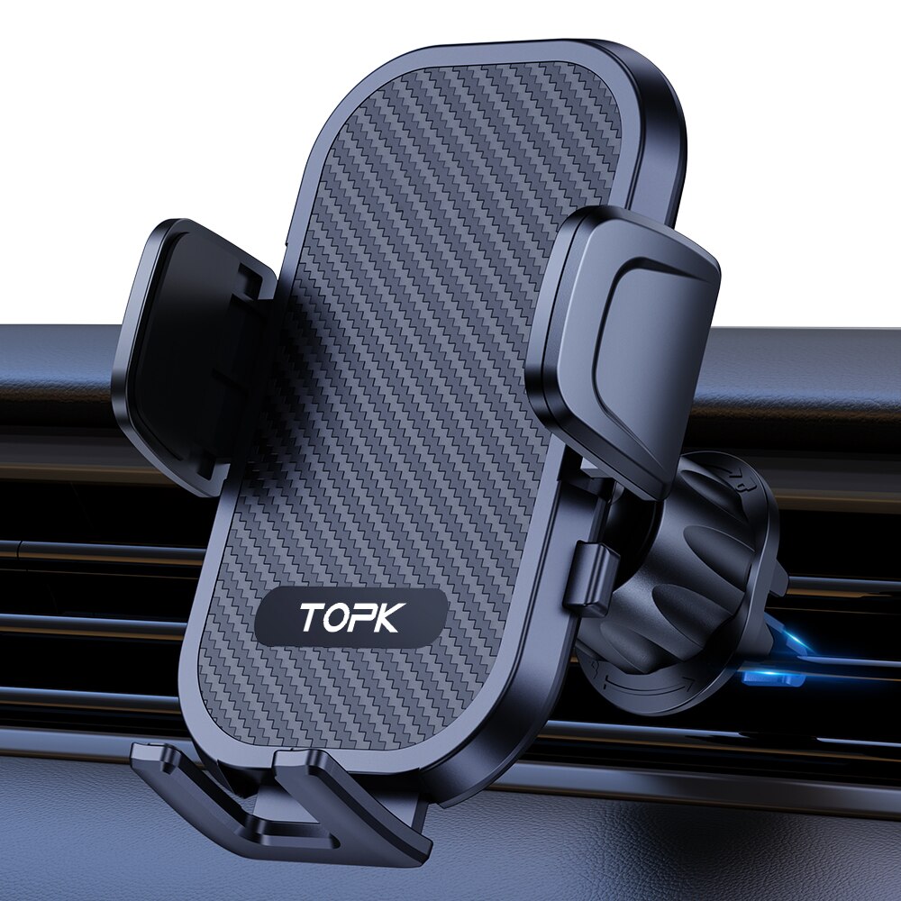 TOPK Car Phone Holder Mount Air Vent Cell Phone Holder for Car Hands Free Easy Clamp Cradle in Vehicle Fit All 4" to 7" Phone: Default Title
