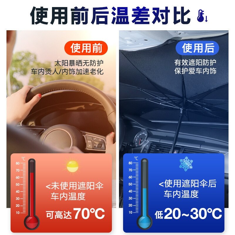 Parasol plegable para parabrisas delantero de coche, sombrilla con aislamiento térmico, accesorios para coche