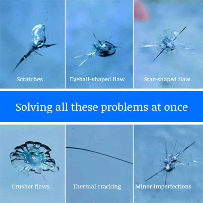 Reparationssæt til bilrude til ridser, revner og skår, reparation af glas, reparationsværktøj til køretøjsruder