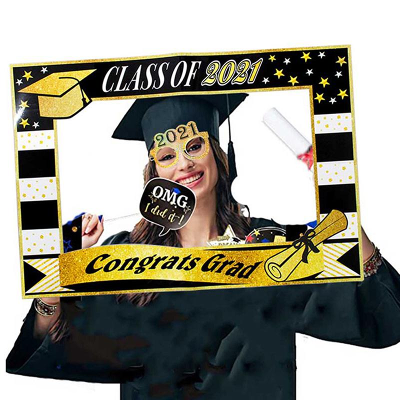 7 Uds. De atrezo para fotografía de , lentes de papel, marco de fotos para graduados,