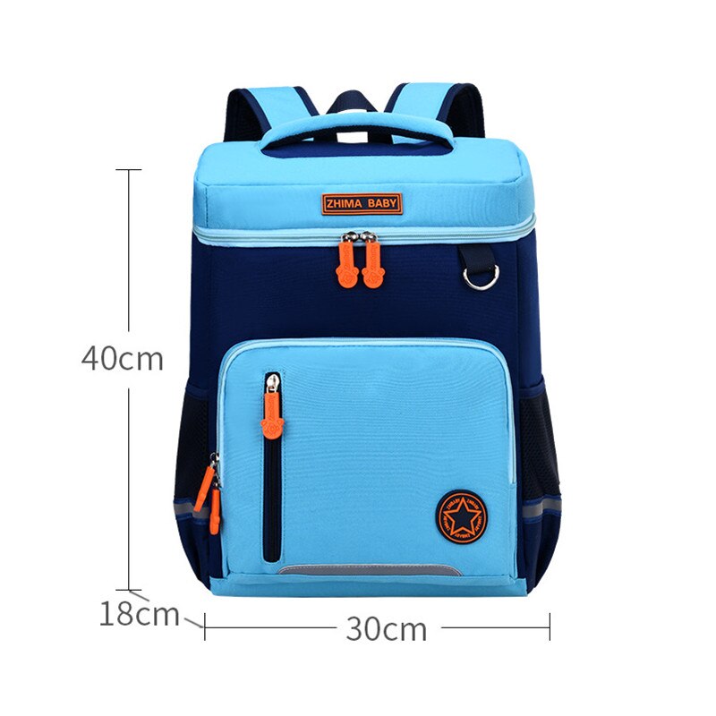 Wasserdichte freundlicher Schule Taschen für Jungen Mädchen Orthopädische Schule Rucksack freundlicher Buch Tasche Primay Schule Rucksäcke Bolsa Infantil: Blau groß