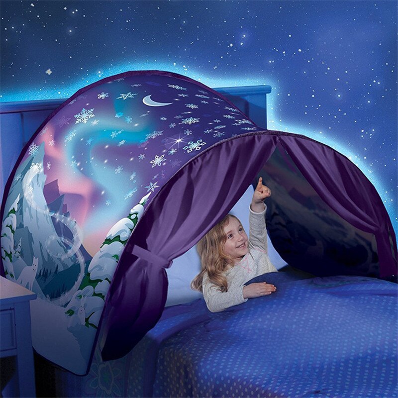 Bambini Baby pieghevole Up Bed tenda Cartoon nevoso Playhouse portatile confortevole dormire Indoor Outdoor Camp Tipi giocattoli per bambini