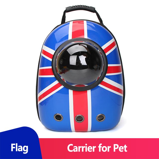 Carrier for Cat Backpack Window Space Cats Carrier Backpack Dog Transport Pet Carrier Backpack Cat Walkabout Dog Backpack Petty: Flag Cat Bag