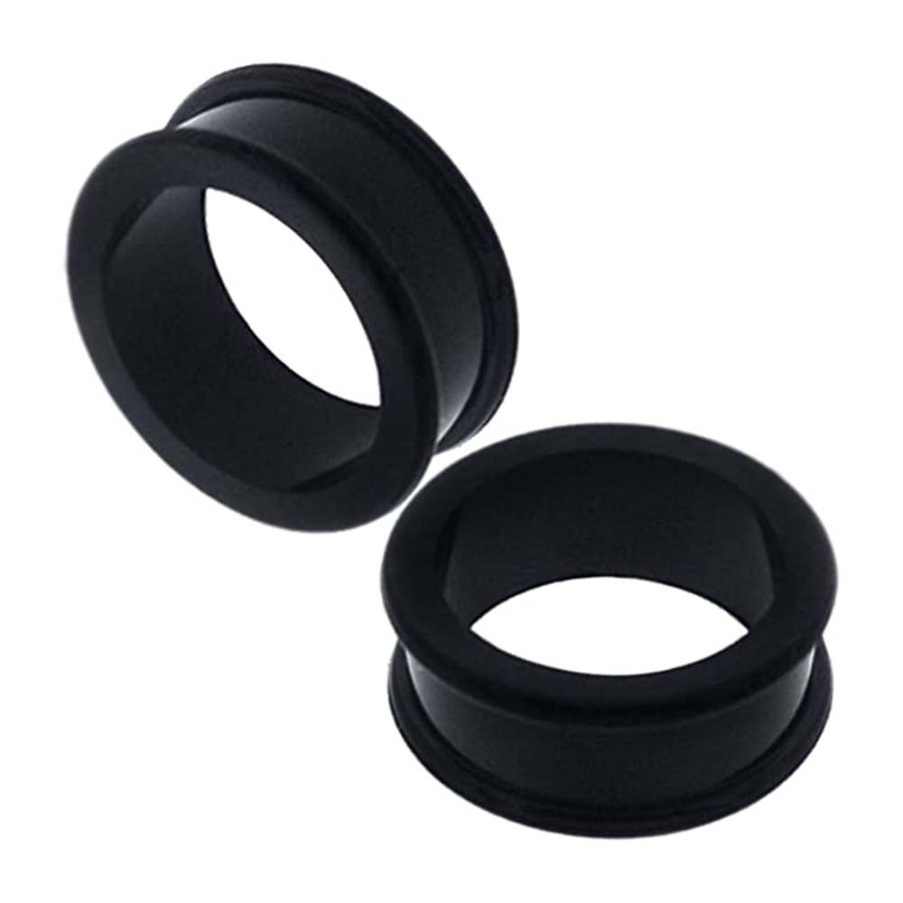 4 bouchons de jauge d'oreille en Silicone épais, blanc et noir, Double évasé, extenseur de selle pour Tunnel de chair, Kit d'étirement de 4mm à 25mm