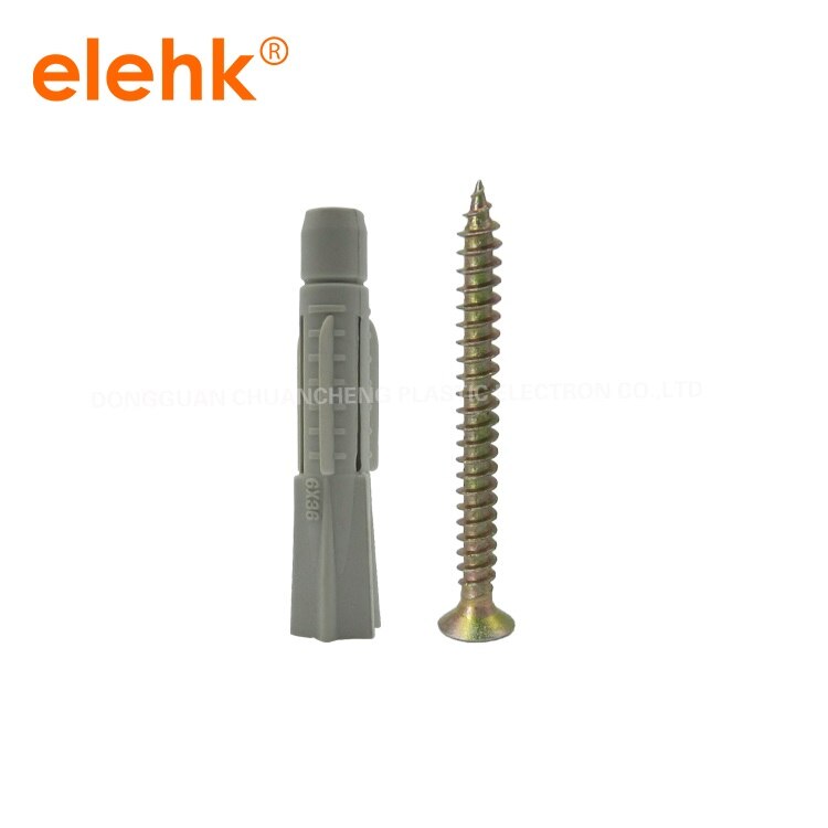 Plastic Anchor Wall Plug 6x36mm 100PCS For Hollow Wall Nylon Expansion Anchor