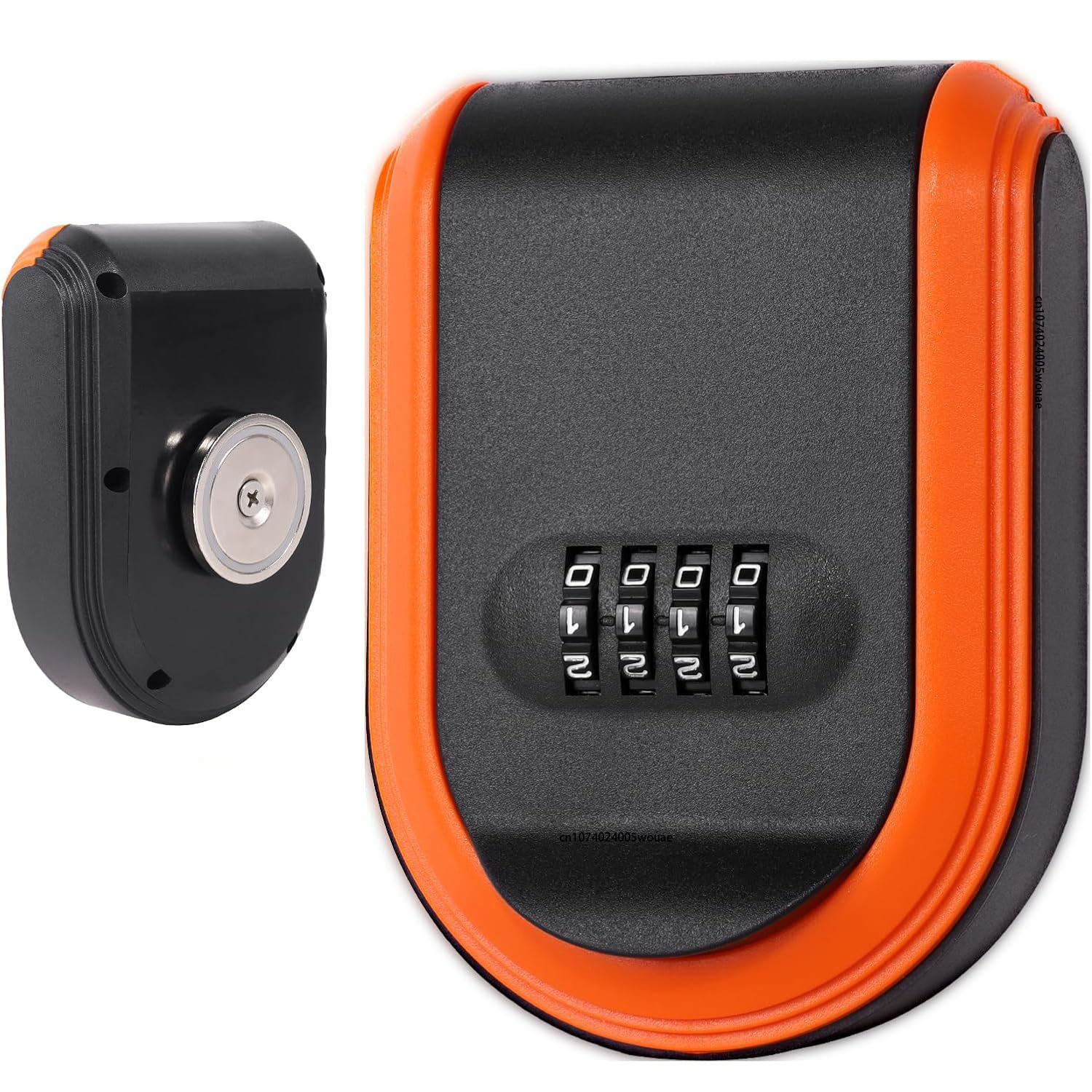 Magntic Key Lock Box with 4 Digit Combination Lock Hider Under Car Magnetic Key Holder with Strong Magnet for Indoors Outdoor: Orange