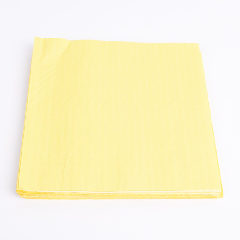 20 Stks/partij Pastel Kleur Papier Servetten Roze/Blauw Baby Shower Regenboog Eenhoorn Partij Decoratie Kids Verjaardag Bruiloft 33*33Cm: YELLOW