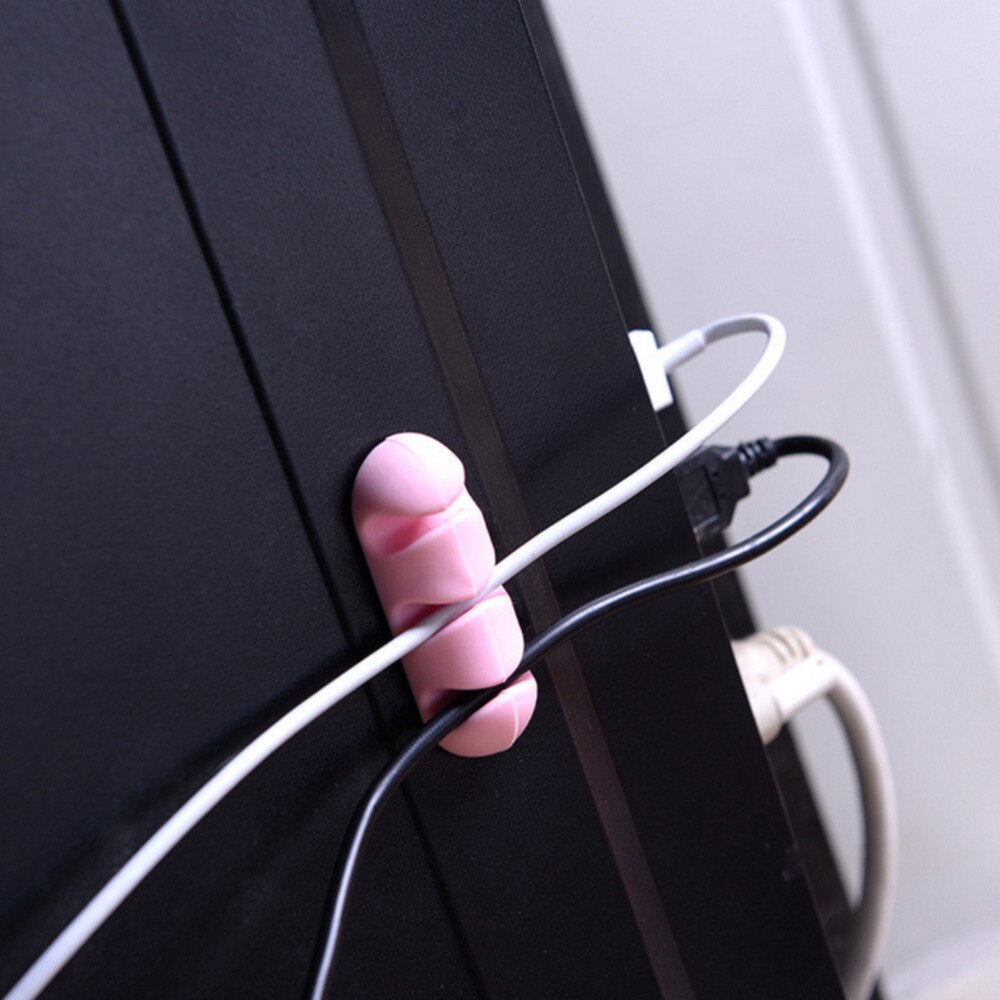 2Pcs/set Desktop Cable Winder Organizer Self-adhesive Wire Clips Tie Holder Data Lines Fixed Clamp Home Desktop Organizer