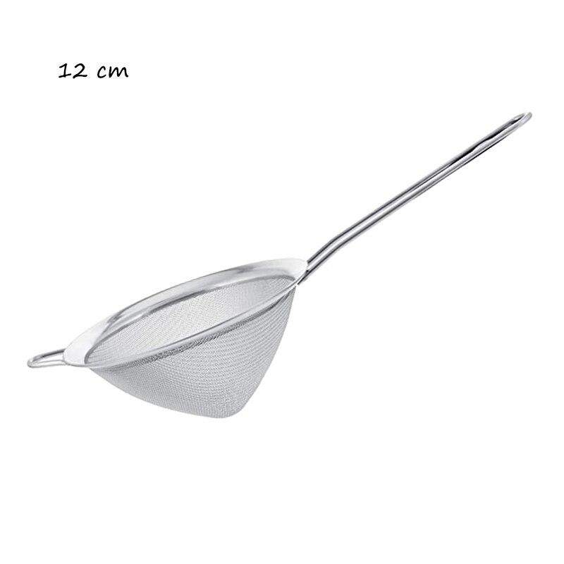 Nätsil av rostfritt stål med handtag för avlopp och grönsaker te kaffe matolja sil durkslag köksredskap: 12cm