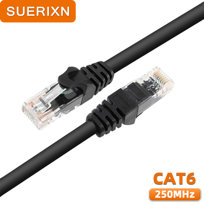 CAT6 Netwerkkabel 3M 5M 10M 15M Internet Lan Cord RJ45 Kabel Zwart Ronde voor PC Laptop Modem Router TV's Home Office CAT6 Kabel