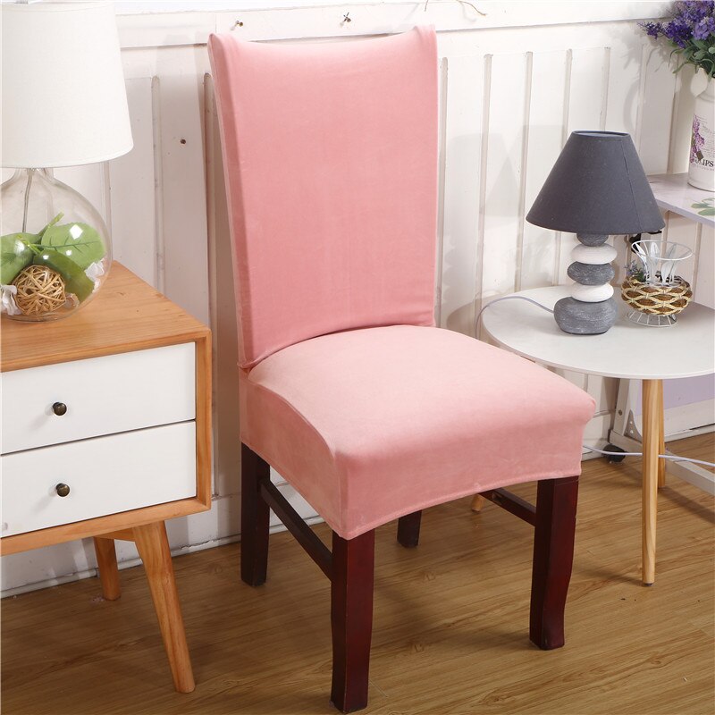 Housse de chaise élastique Anti-acariens, couleur unie, antidérapante, extensible, résistant au lavage, sans plis: Rose