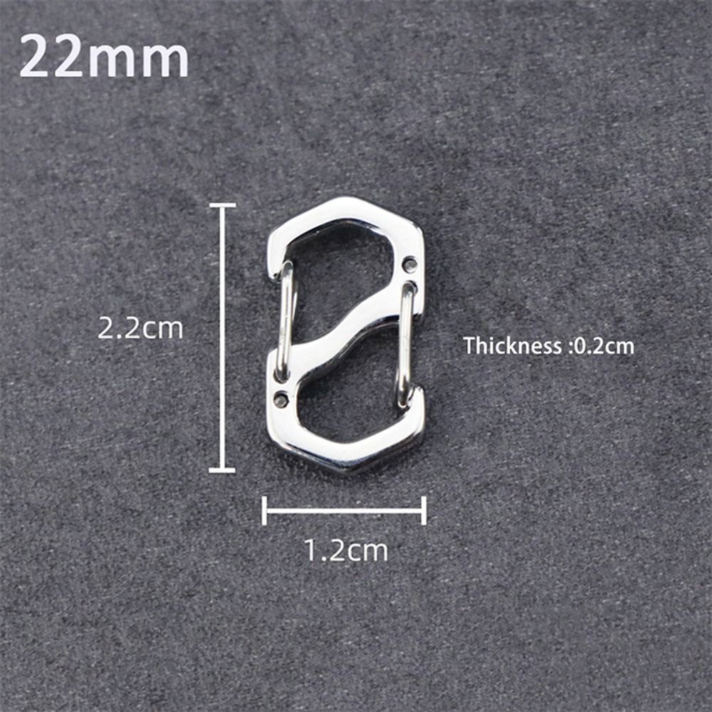 Mosquetón tipo S de acero inoxidable con hebilla para mochila, Mini mochilas para exteriores, gancho para equipaje, herramienta de bloqueo de llave antirrobo, 10 Uds.