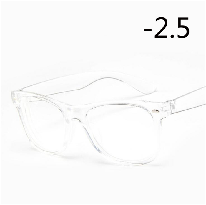 Finished Myopia glasses Transparent White Plastic Frames 2140 Diopters glasses 0 -1 -1.5 -2 -2.5 -3 -3.5 -4 -4.5 -5.0 -5.5 -6.0: Myopia 250(-2.5)