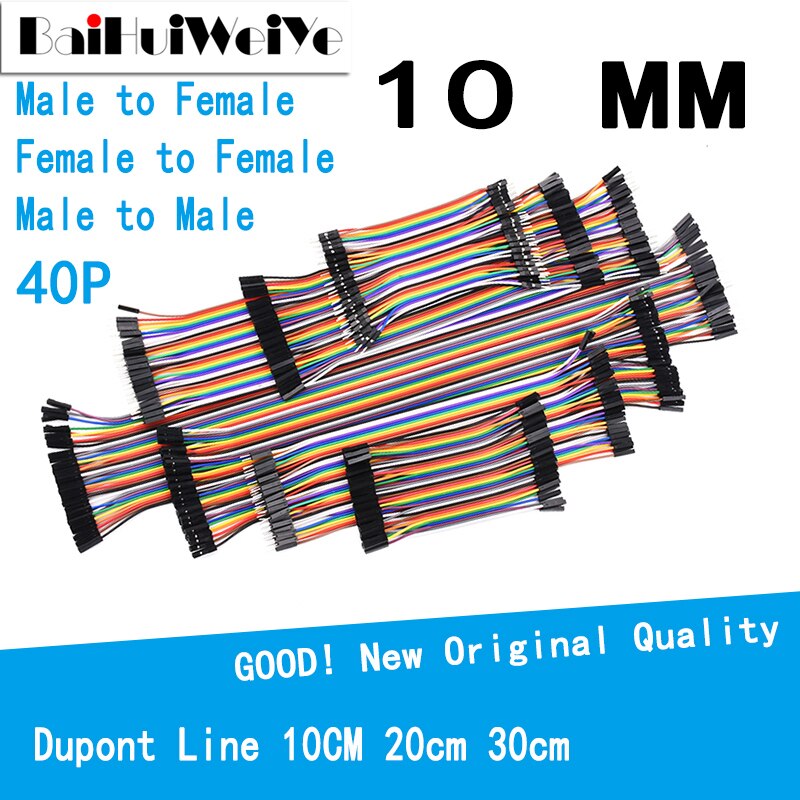 Cable de puente Dupont de 10CM para Arduino, Cable macho a macho, hembra a hembra, 40 Pines, 40-120 Uds.