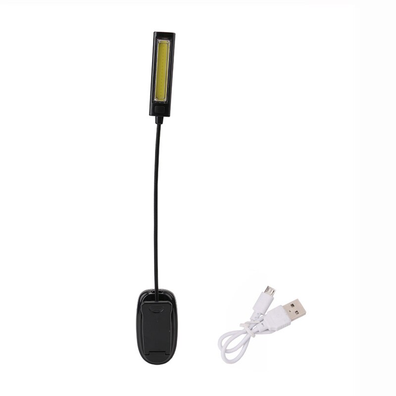 SANYI Flexible Dual Arms Book Reading Desk Tablet Lamp 2 LED Sheet Music Stand Light Student Dormitory Lights With Clip: One Head