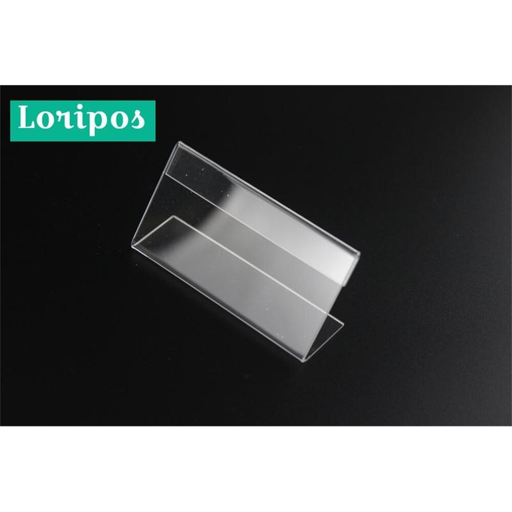 Acrylic t 1.3mm Clear Plastic Desk Sign Label Frame Price Tag Display Paper Card Holders Acrylic Label Holder Stand Frame 50pcs