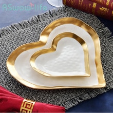 Phnom Penh Love assiette en céramique assiette alimentaire aux fruits plat en forme de coeur plats de cuisine assiettes de noël plat à dîner pour ustensile de cuisine