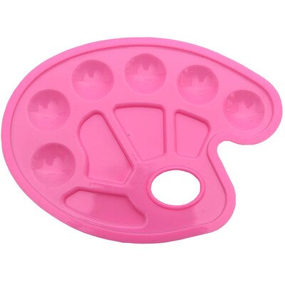 1pc Children DIY Paint Watercolor Painting Candy Color Circle Paletters Oil Gouache Plastic Palette Graffiti Art Supplies: Pink