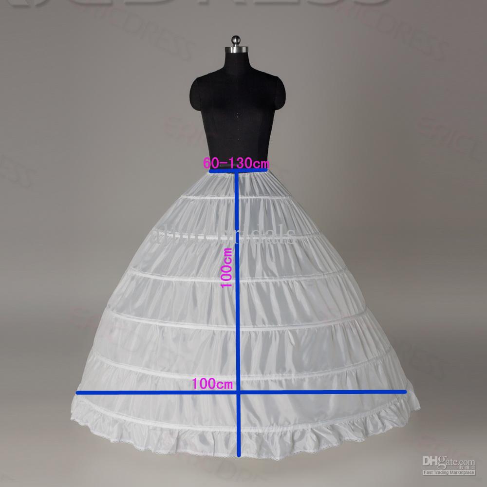 White 6 Hoops Petticoats Plus Size Organza For Ball Gown Wedding Dresses Crinoline Underskirt In Stock