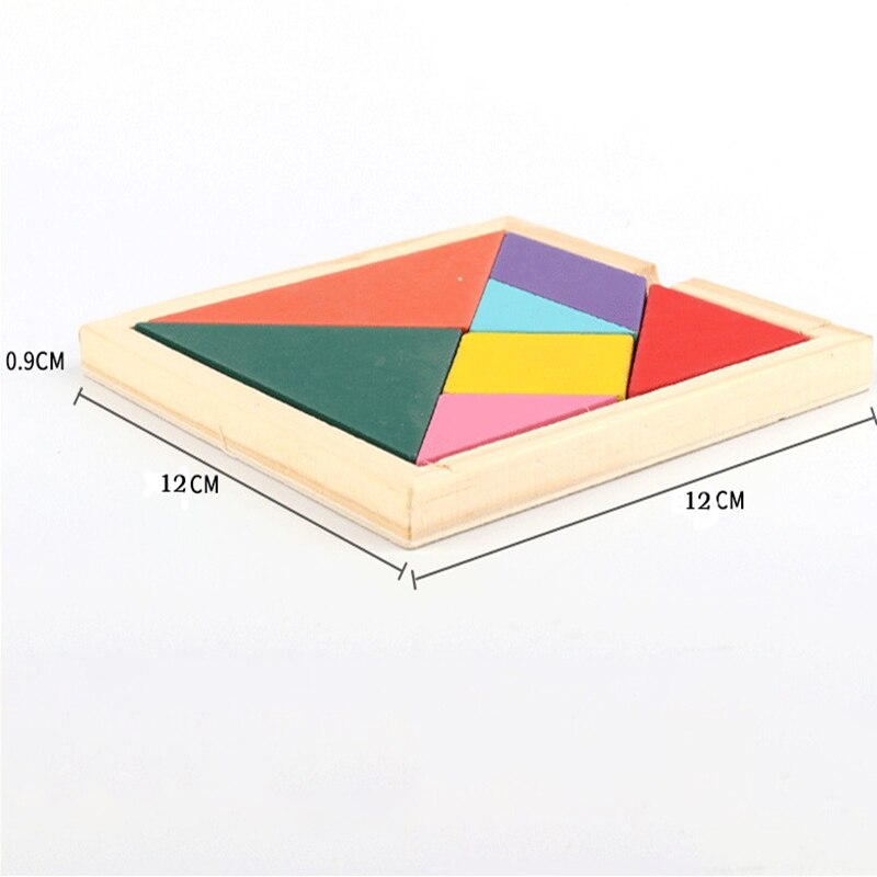 Tre puslespill tangram 3d puslespill leker låve tenker søle puslespill brett farge kjenne å utvikle pedagogiske leker satt til låve: Lys farge