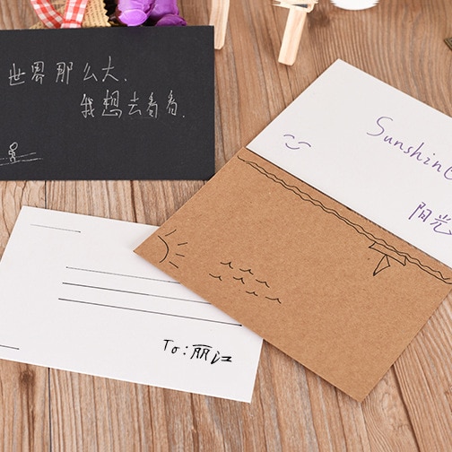 En blanco Tarjetas Postales Tarjetas de BRICOLAJE DIY Brithday Saludo Tarjetas de Dibujo Papel Negro Papel Kraft Blanco bolsa de Papel 300 G/M de Artes y Oficios papel