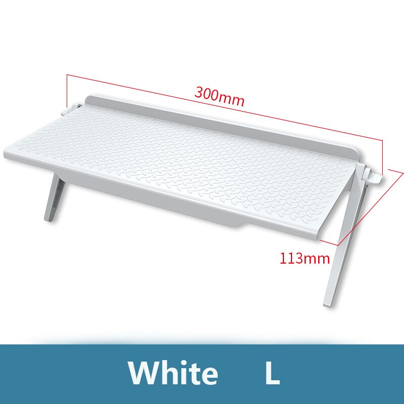 Adjustable TV Screen Top Storage Shelf Rack Holder for Macbook Computer Monitor Desktop Stand Rack Display Shelf Storage Rack: White L