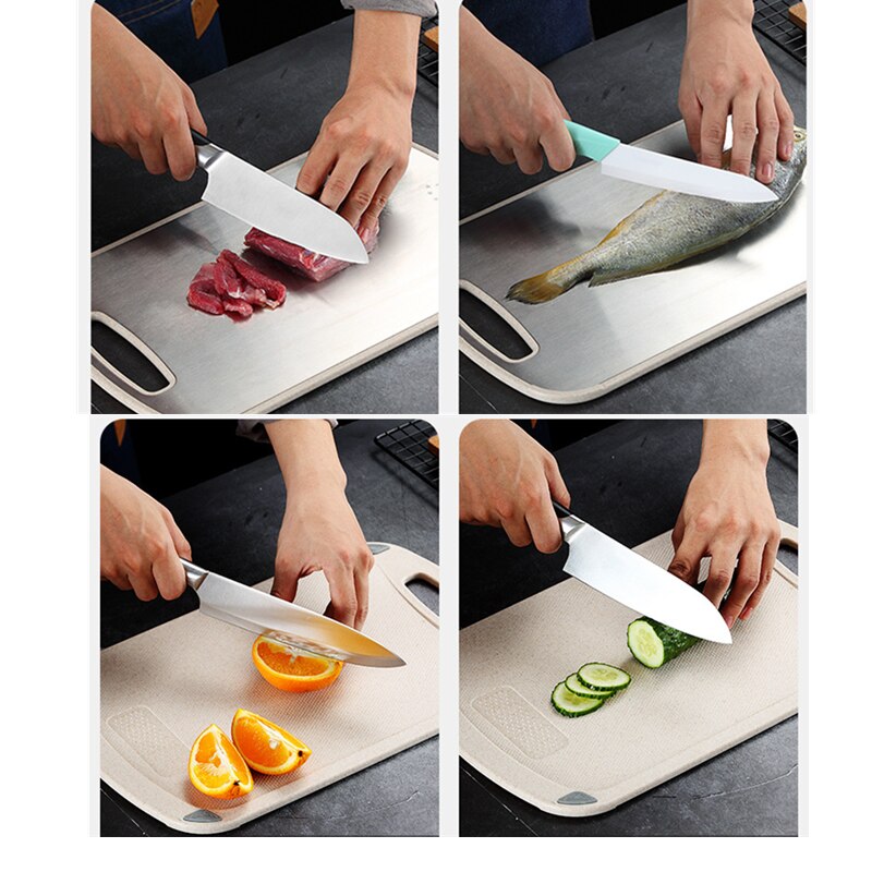 Plastic Chopping Board Non-slip Cutting Board Anti Bacterium Hang Hole Food Slice Cut Chopping Kitchen Tools
