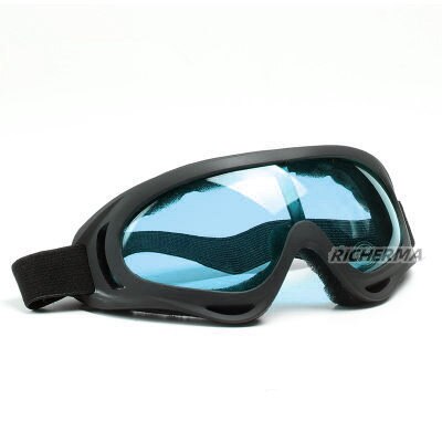 Gafas de moto con visión nocturna amarilla, lentes protectoras para esquí, Retro, Motocross, Snowboard, moto de nieve, Dirt Bike, ATV: Blue Lenses