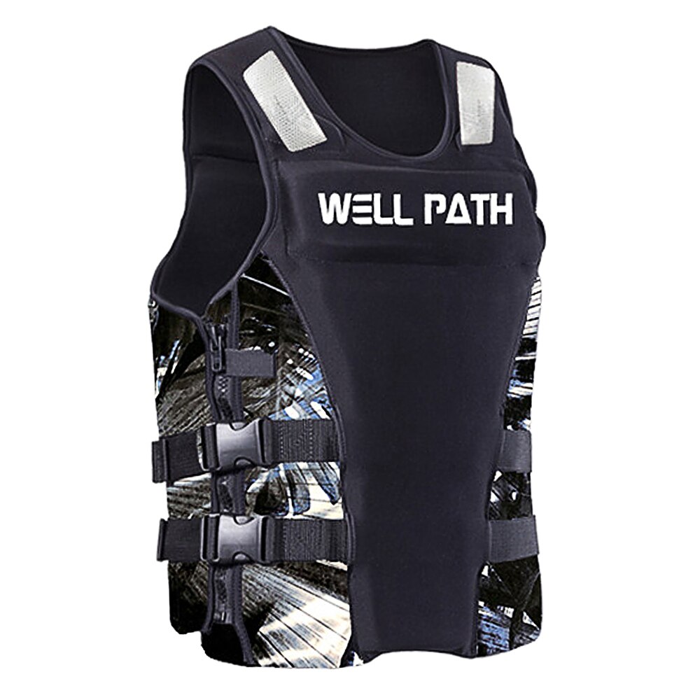 Water Sports Life Jacket Buoyancy Life Saving Safety Vest with Drainage Holes Adults Fishing Boating Kayaking Surfing Swimming: Black  / XL