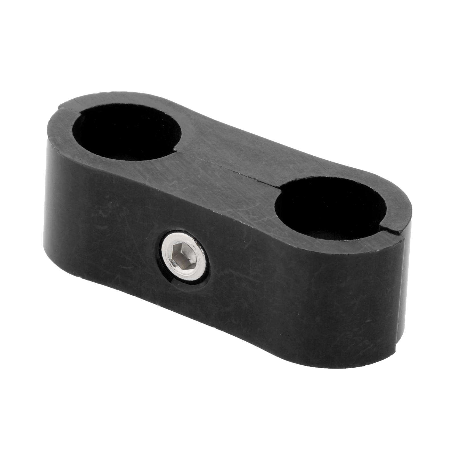 Car 2-Hole Fuel Hose Separator Clamp Oil Fuel Line Clamps Adapter: AN4 Black