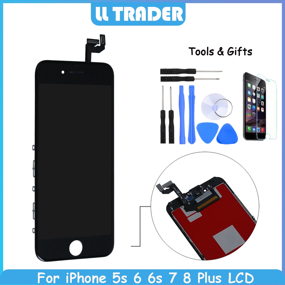 Schwarz/Weiß LCD Display Bildschirm Für iPhone 7 8 6s 6 Plus LCD Touch Screen Ersatz Pantalla für iPhone 8 7 6s 6g 5s Montage