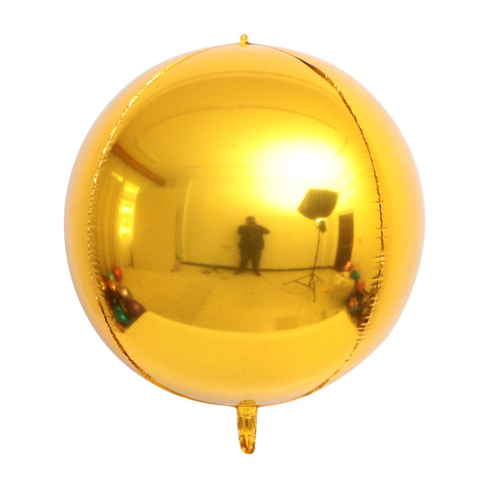 4D Rose Goud Folie Ballon 10 "18" 22 "32" Ronde Aluminium Mylar Ballonnen Bol Ballon Bruiloft decoratio Verjaardagsfeestje: Gold / 18 inch