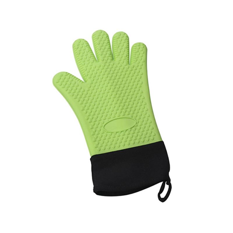 Gant en Silicone épais de alimentaire, résistant à la chaleur, doigts complets, cuisson au four, antidérapant, mitaines de cuisson, maniques antidérapantes, 1 pièce