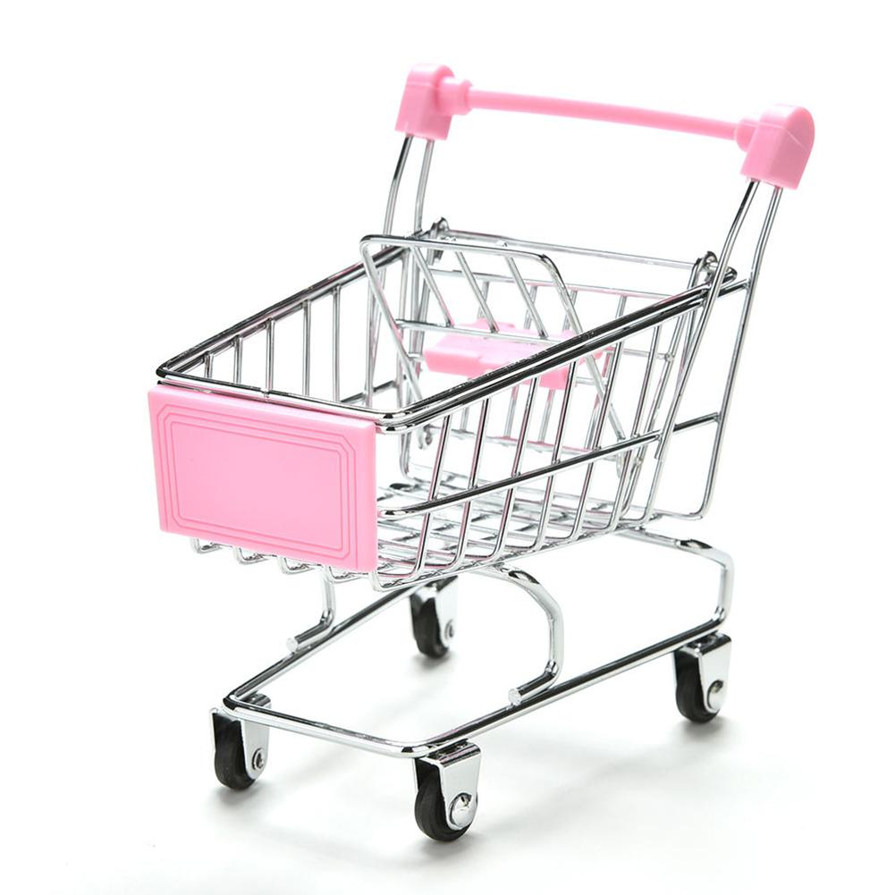 Mini carrito de compras con forma de pájaro loro juguete de desarrollo de la inteligencia: Pink