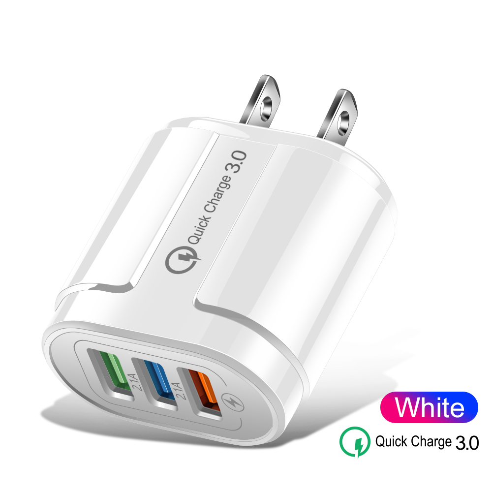 QC 3,0 USB Ladegerät Schnell Ladung 3,0 4,0 Für Telefon USB Adapter für iPhone Tablet Tragbare Wand Handy Ladegerät schnelle Ladegerät: White US