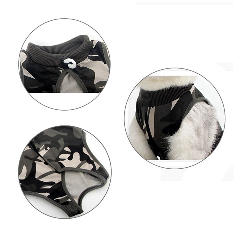 Pet Camouflage Suit Cat Vest Protective Clothing After Surgery Weaning Anti-Licking Suit Dogs Recovery Pet Supplies
