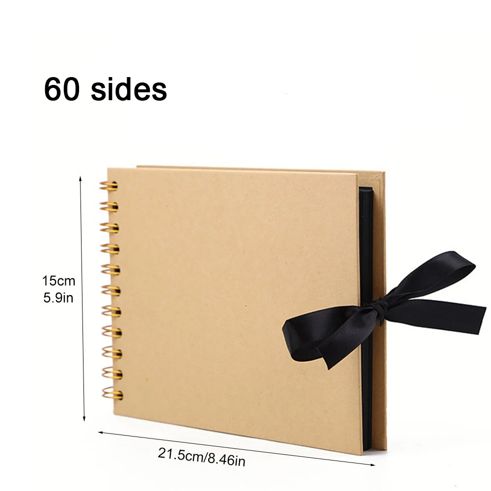 ZK20 80 páginas negras libros de memoria DIY álbumes de fotos artesanales cubierta de álbum de recortes álbum Kraft para de aniversario de boda libros de memoria: Verde