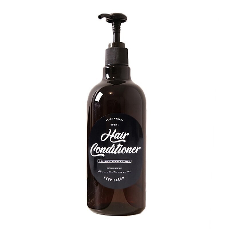 500ml nordisk brun bad genopfyldelig flaske shower gel shampoo tryk flaske shower gel genopfyldelig tomme bad opbevaringsflasker: F