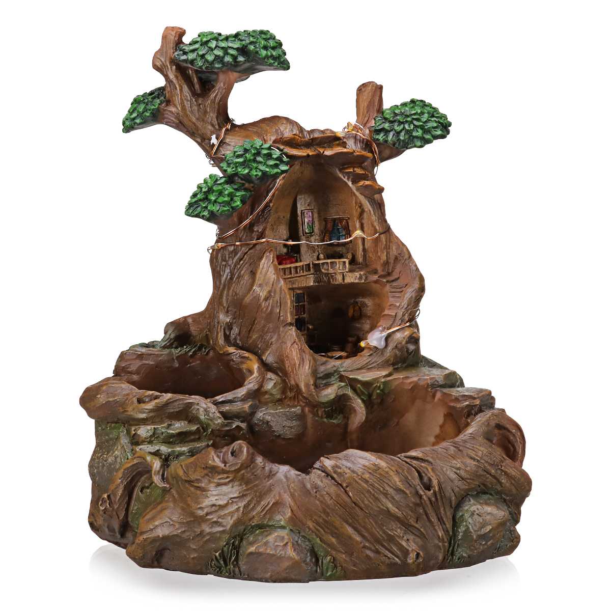 LED Plants Pot Flower Plants Succulent DIY Container Decorated with Mini Hanging Fairy Garden House Decor