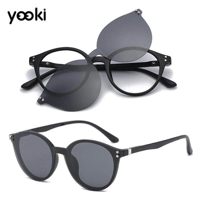 Mens Polarisierte Magnetische Clip-auf Sonnenbrillen Acetat Brille Rahmen Nacht Fahren Sonnenbrille