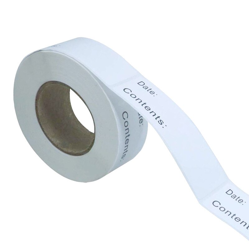 1 Roll Of 125 Pcs Self-Adhesive Removable Freezer Refrigerator Food Storage Paper Sticker Pantry Date DIY Labels White