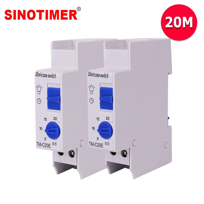 7 Minuten 20 Minuten Interval Fabriek Prijs 18Mm Enkele Module Din Rail Trap Tijdschakelaar Voor Trap Verlichting Controles: TM-C20 20 Minutes