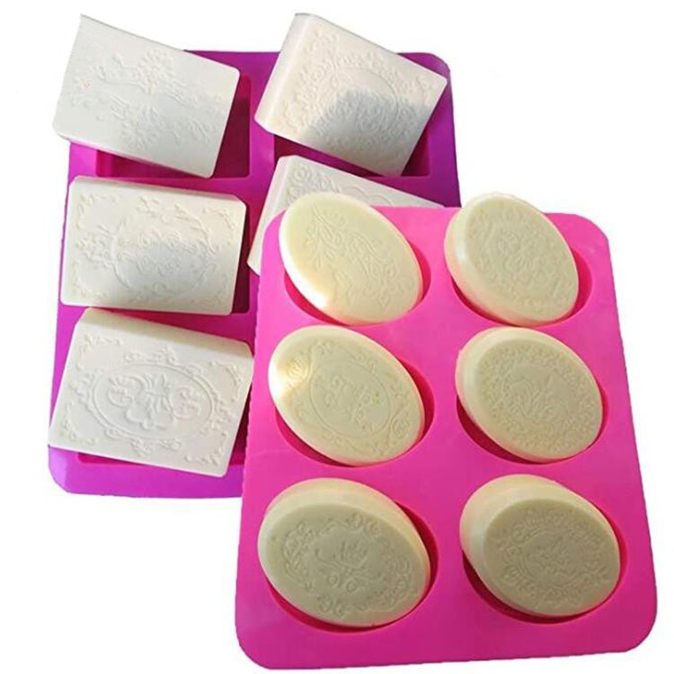 Silicone Soap Molds 6-cavity DIY Handmade Mixed Patterns Mould for Bundt Cake Cupcake Pudding Candle Soap Making Supplies Tool: BC pcs