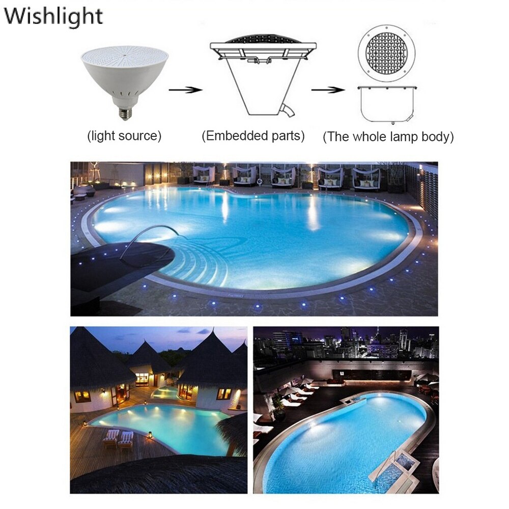 35/45W Swimming Pool Lamp with Remote Control RGB Underwater LED Light Waterproof Submersible E27 Garden Party Pool Lighting