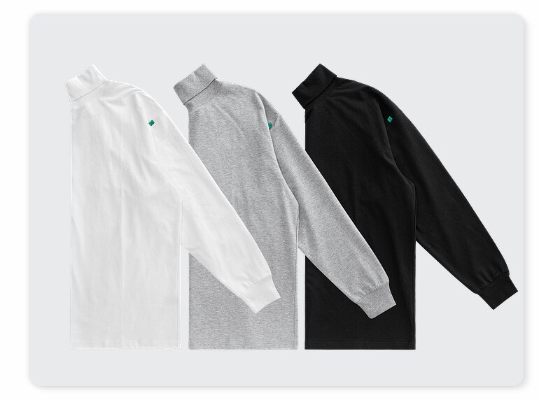 20fw topp tröja i ren färg 100%  bomullströjor med turtleneck dam män casual sweatshirts