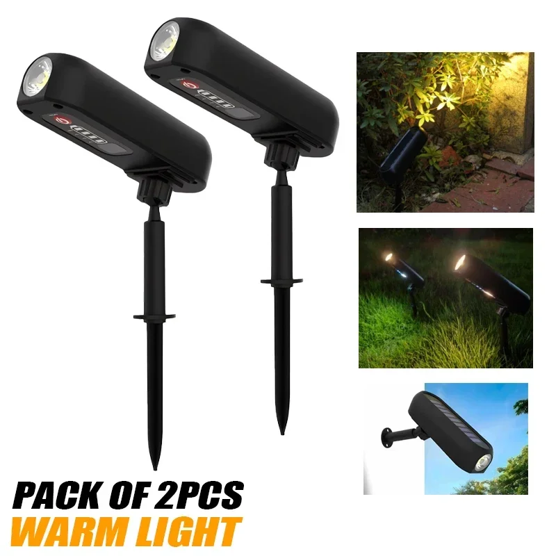 Outdoor Solar Spotlights IP65 Waterproof Adjustable Solar Landscape Spotlights 2 Modes Solar Uplights for Trees Garden Pathway: RGB