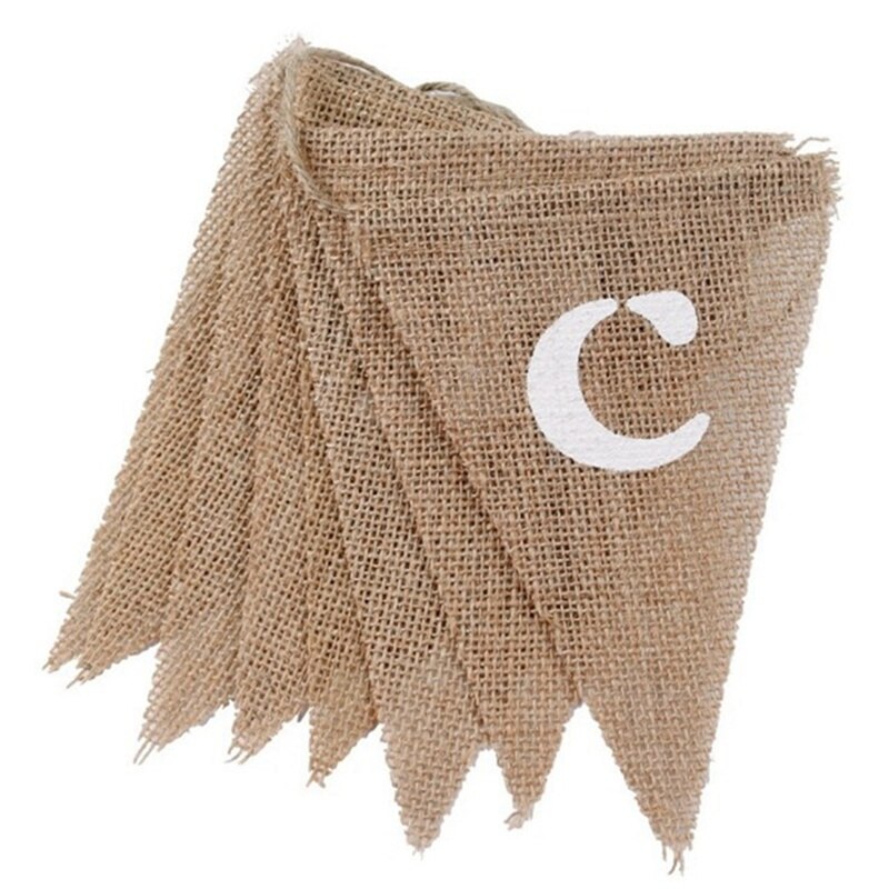 Personaliseer Bar Letters Party Vlag Bruiloft Jute Bunting Banner Vlaggen voor Candy Bar Bruiloft Decoratie Baby Shower Gunst