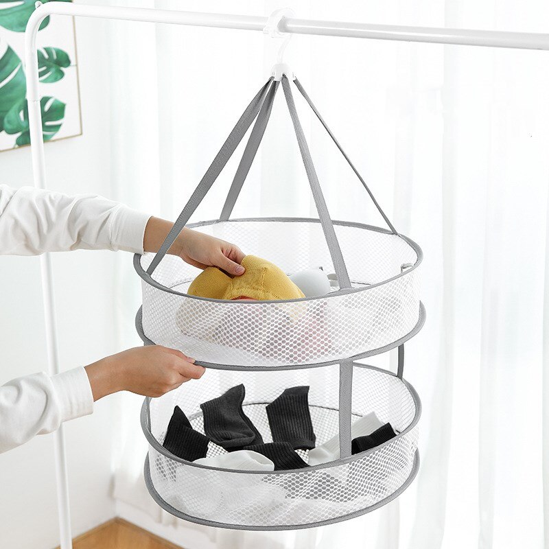 Foldbart tøj tørrenet kurv vindtætte sokker undertøj sweater tørrenet hængende tøj tørrekurv organizer 1pc